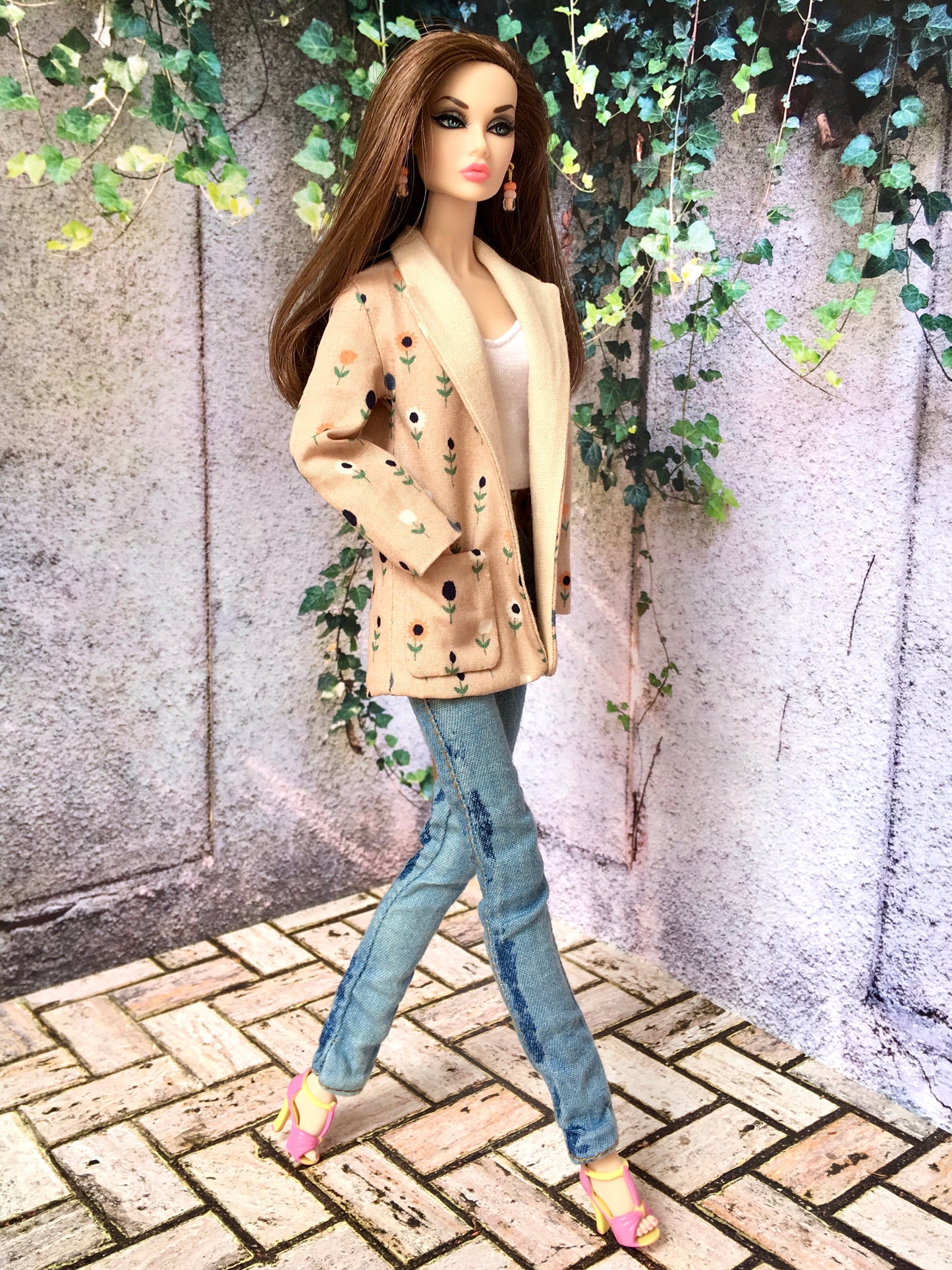 BQ‑DAISY – Blazer à fleurs pour poupées mannequins 30 cm