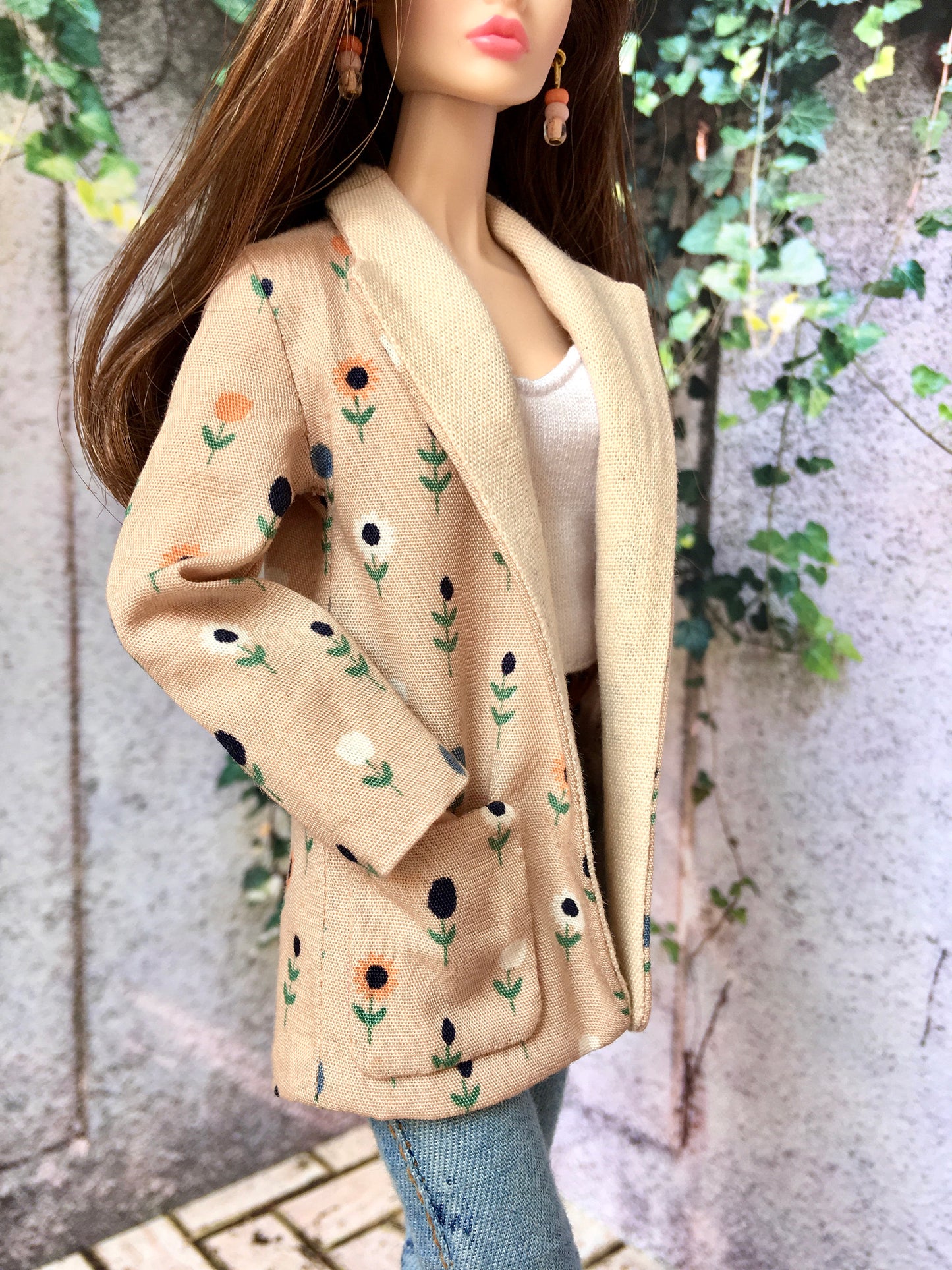 BQ‑DAISY – Blazer à fleurs pour poupées mannequins 30 cm