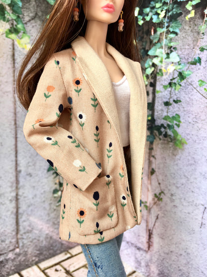 BQ‑DAISY – Blazer à fleurs pour poupées mannequins 30 cm