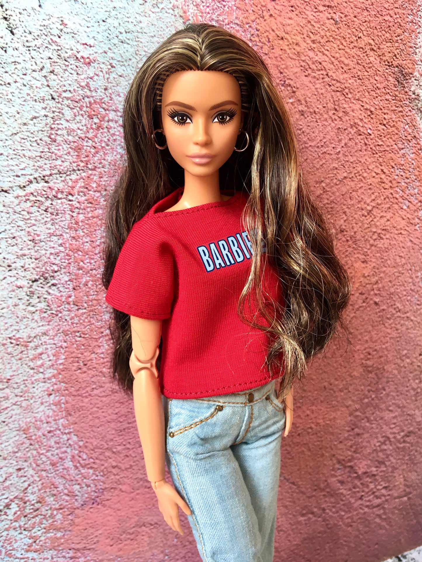 BQ-DENIO – Washed Slim Fit Light Blue Jeans for 11.5" 1/6 Scale Fashion Dolls