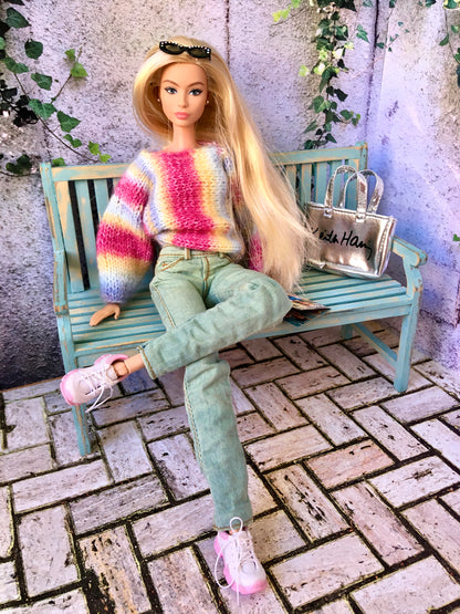 BQ-DEREA – Washed Realistic Slim Jeans for 11.5" 1/6 Scale Fashion Dolls
