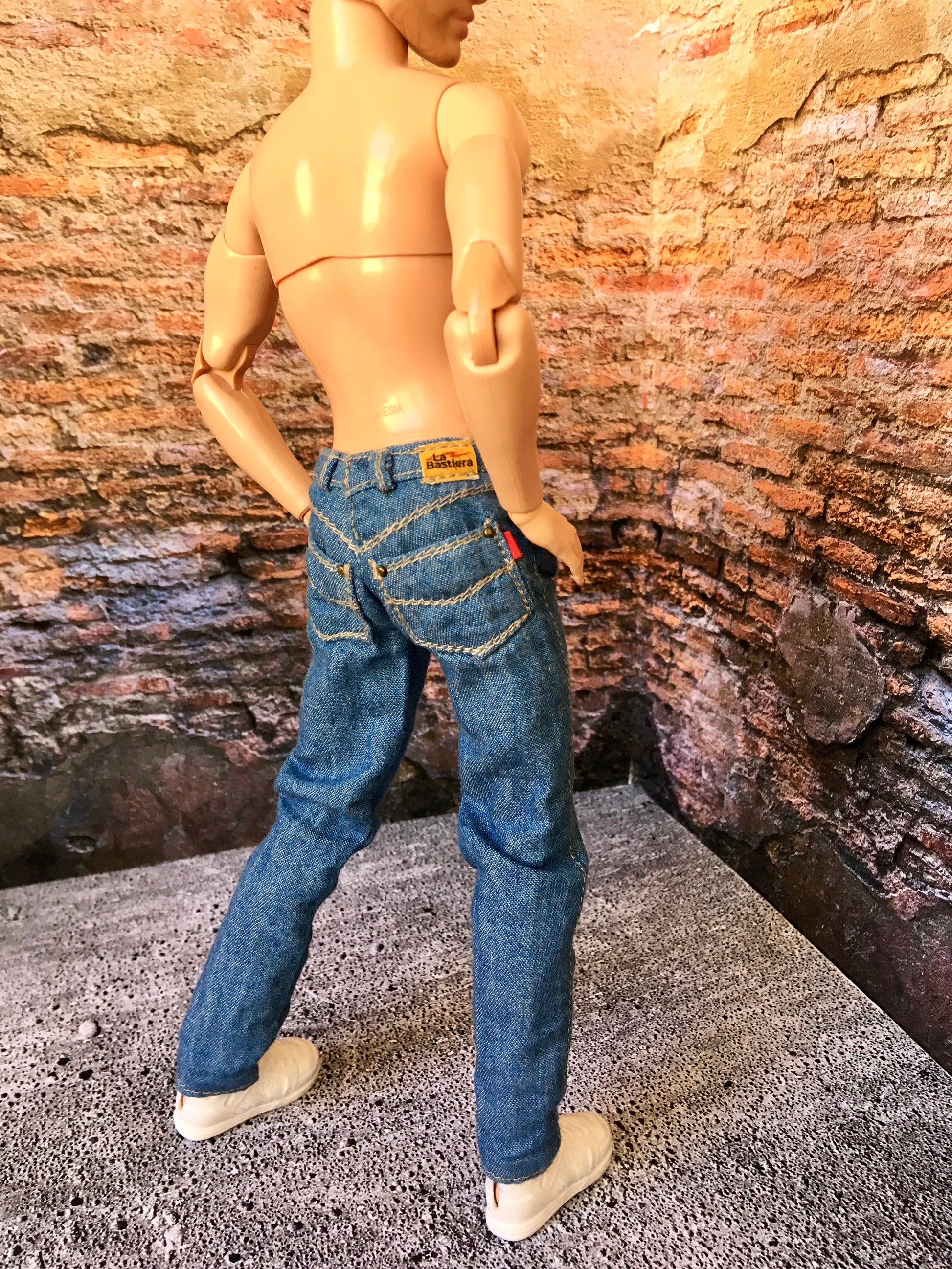 BQ-DERON – Realistic Slim Jeans with Details for 12" 1/6 Scale Ken Dolls