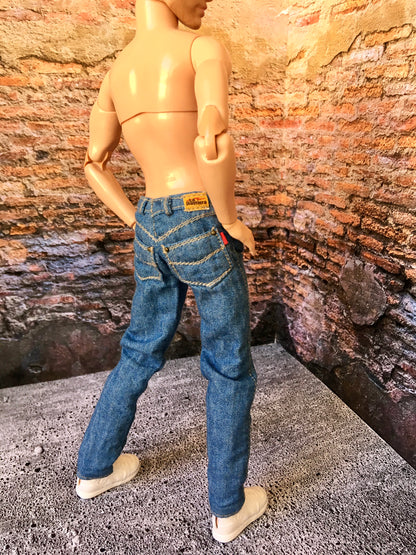 BQ-DERON – Realistic Slim Jeans with Details for 12" 1/6 Scale Ken Dolls