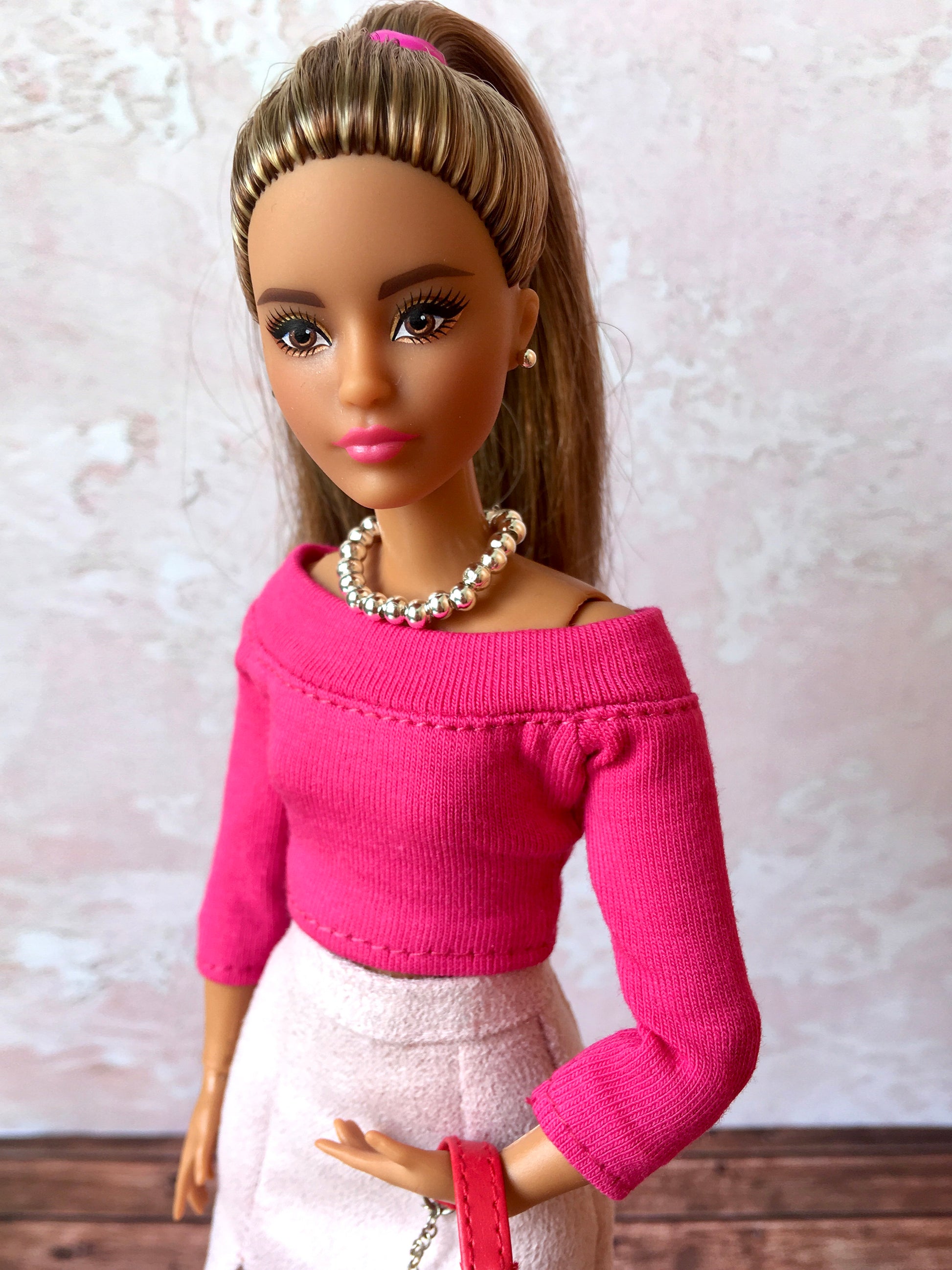 BQ-E20 – Beaded Necklace & Earrings Set for 12" 1/6 Scale Fashion Dolls - www.bouutique.com