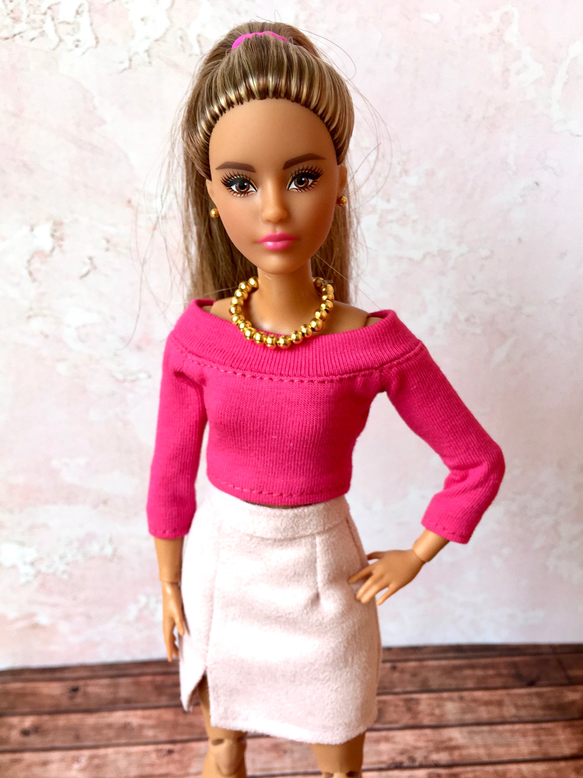 BQ-E20 – Beaded Necklace & Earrings Set for 12" 1/6 Scale Fashion Dolls - www.bouutique.com