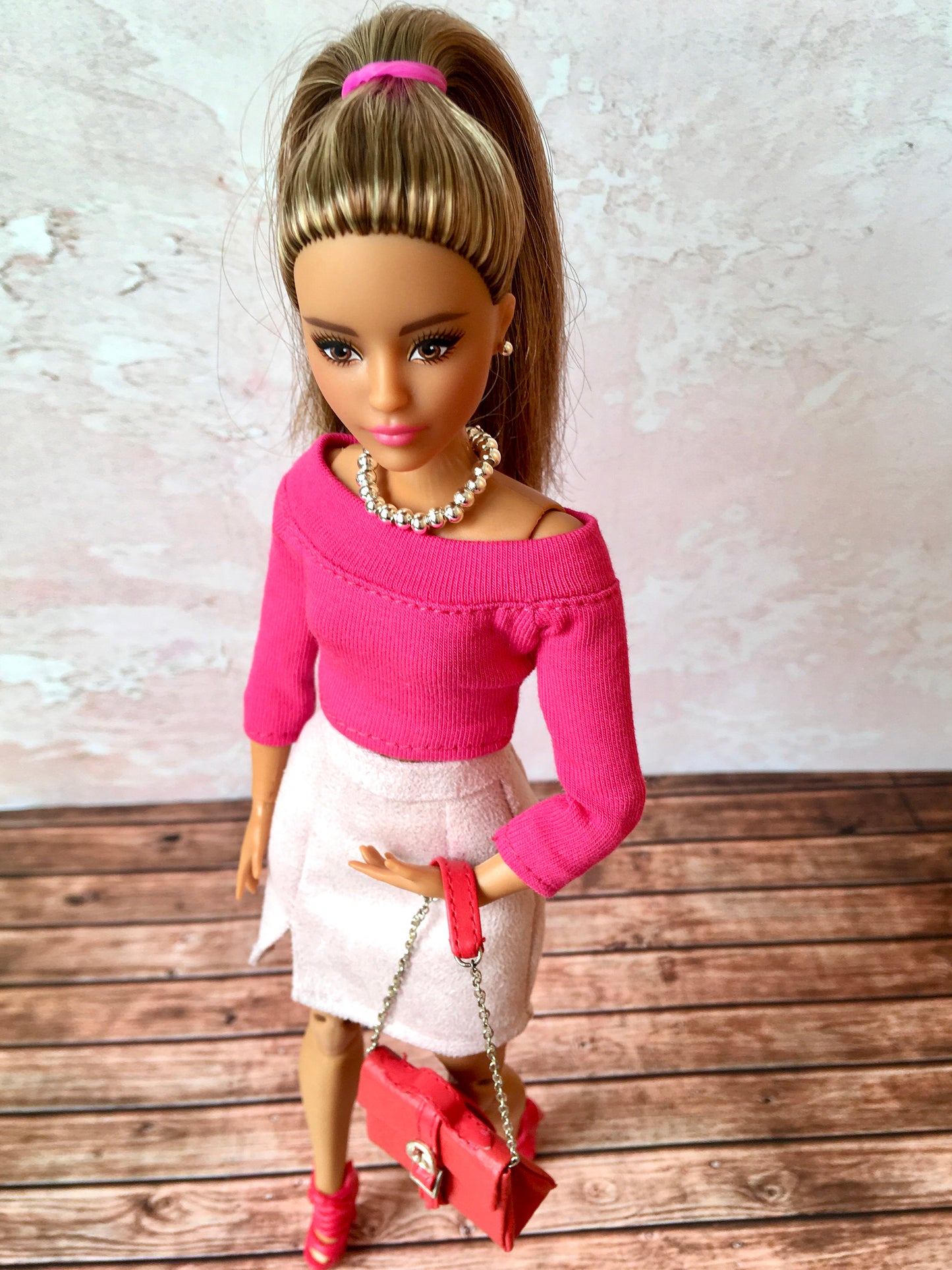 BQ-E20 – Beaded Necklace & Earrings Set for 12" 1/6 Scale Fashion Dolls - www.bouutique.com