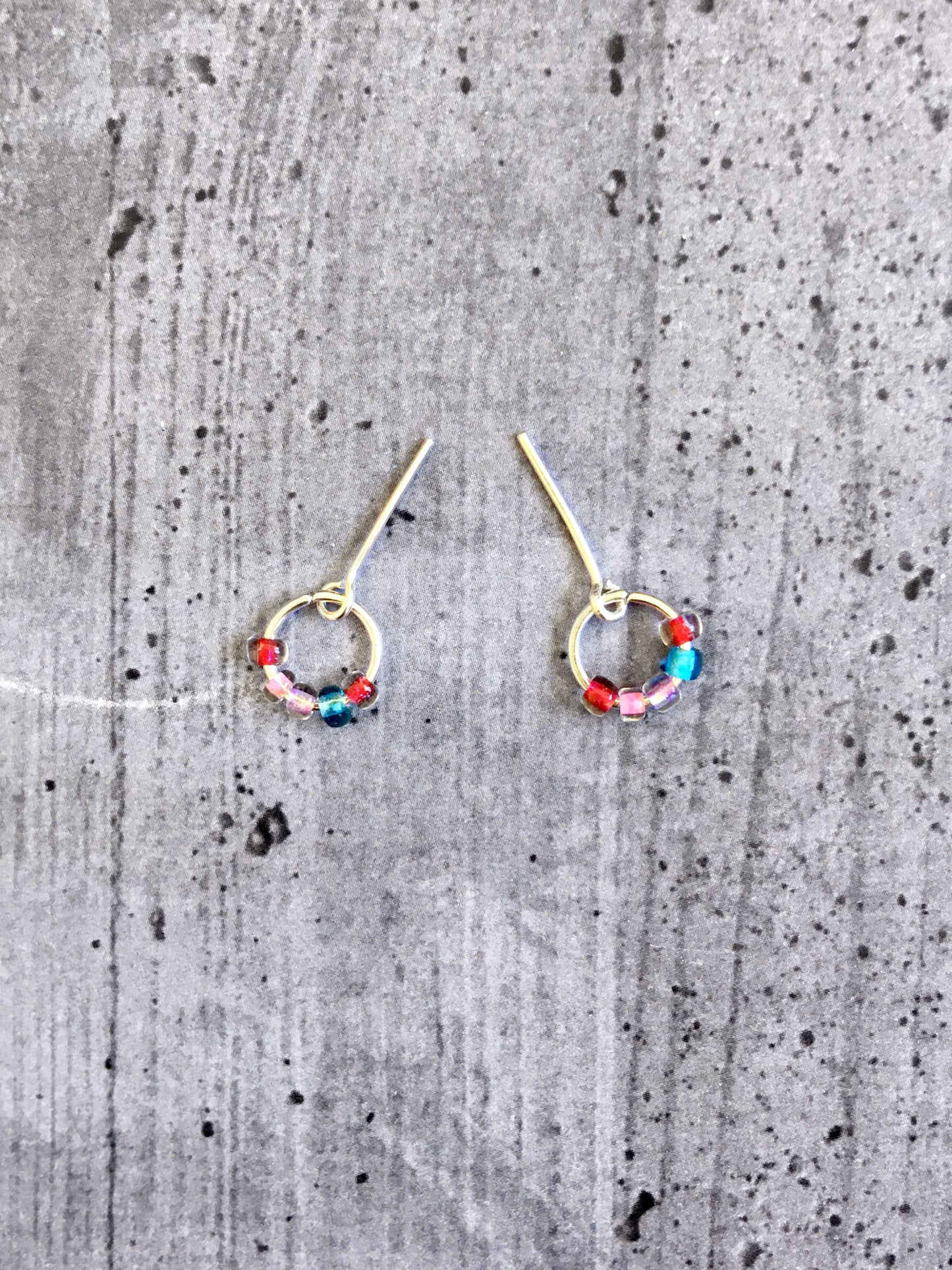 BQ-E28 – Beaded Hoop Earrings in Spring Colors for 11.5" 1/6 Scale Fashion Dolls