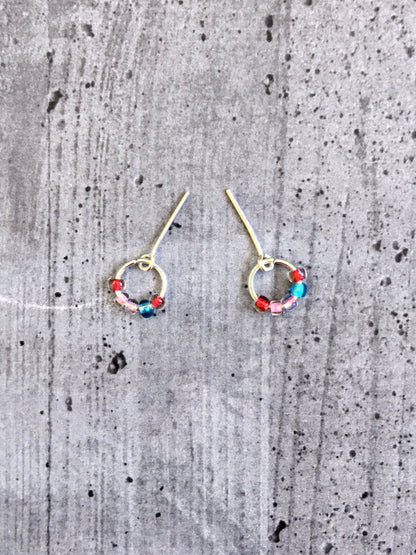 BQ-E28 – Beaded Hoop Earrings in Spring Colors for 11.5" 1/6 Scale Fashion Dolls