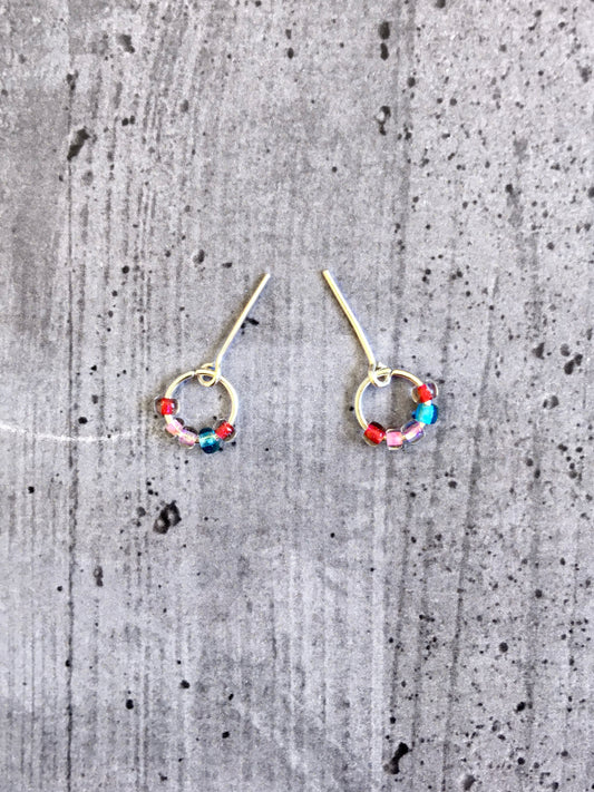BQ-E28 – Beaded Hoop Earrings in Spring Colors for 11.5" 1/6 Scale Fashion Dolls