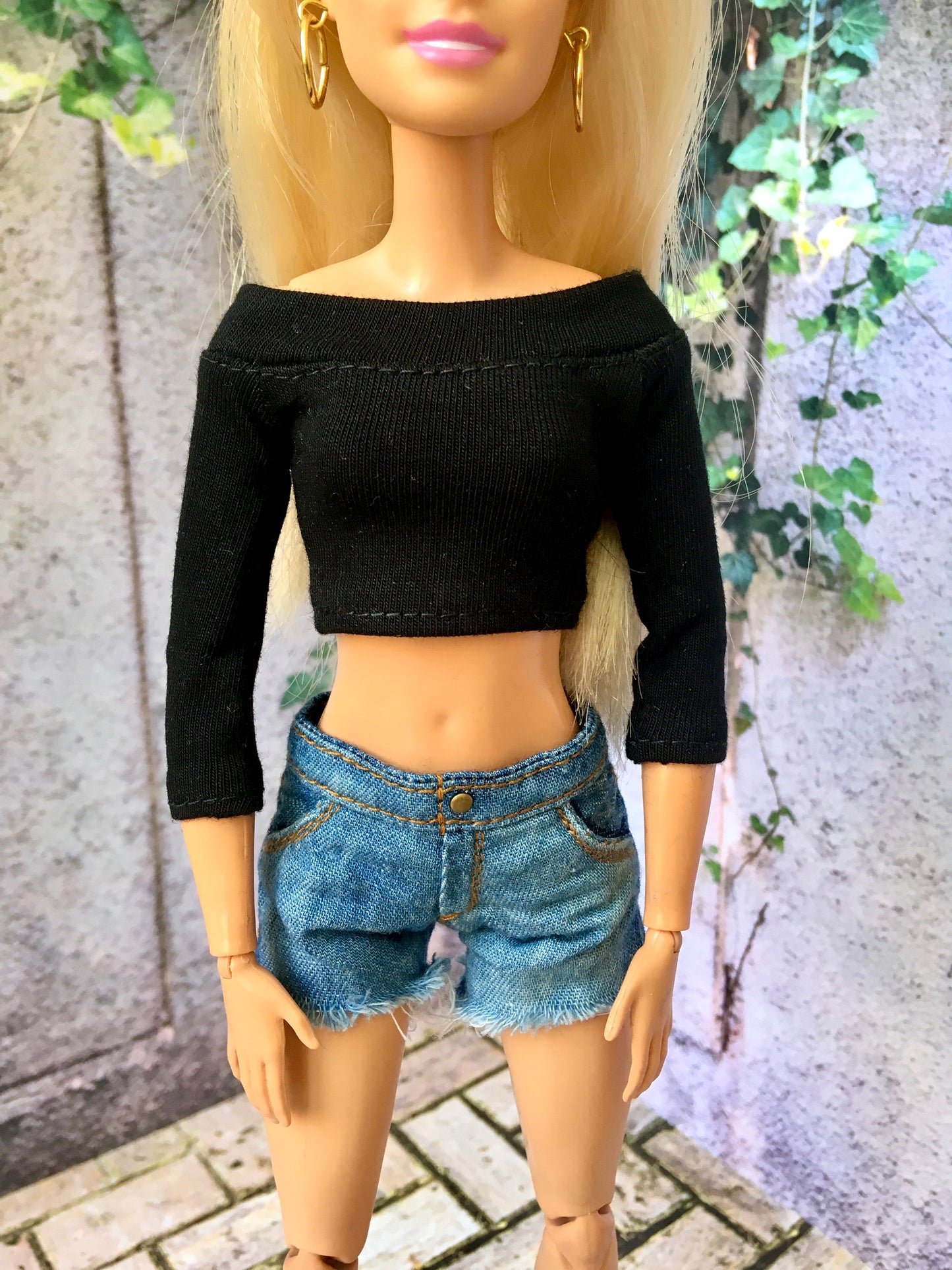 BQ-EBONY – Off-Shoulder Top for 11.5" 1/6 Scale Fashion Dolls - www.bouutique.com