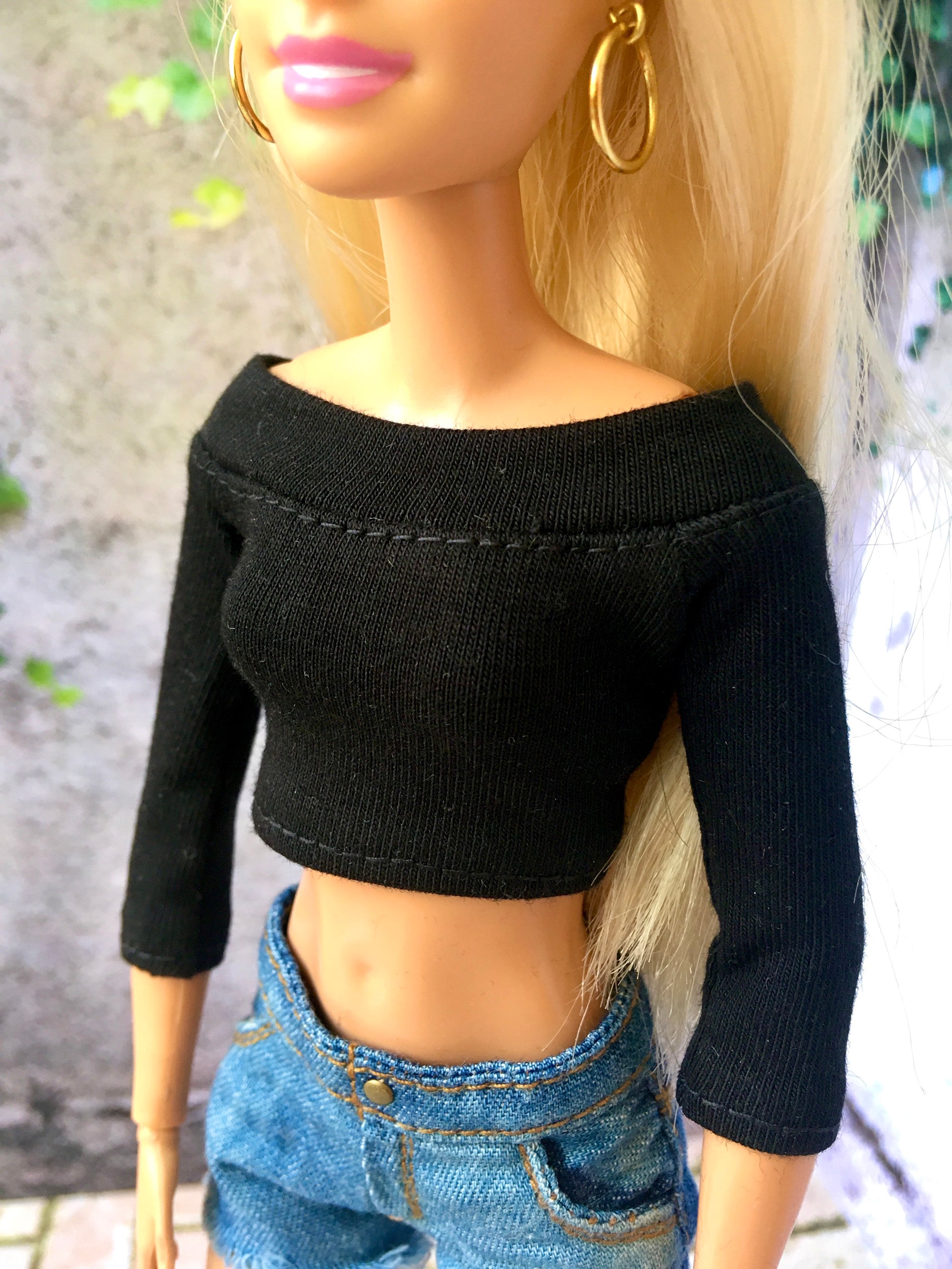 BQ-EBONY – Off-Shoulder Top for 11.5" 1/6 Scale Fashion Dolls - www.bouutique.com