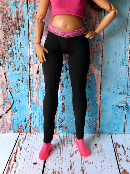 BQ-EDGE – Glitter Waistband Leggings for 11" 1/6 Scale Curvy Fashion Dolls