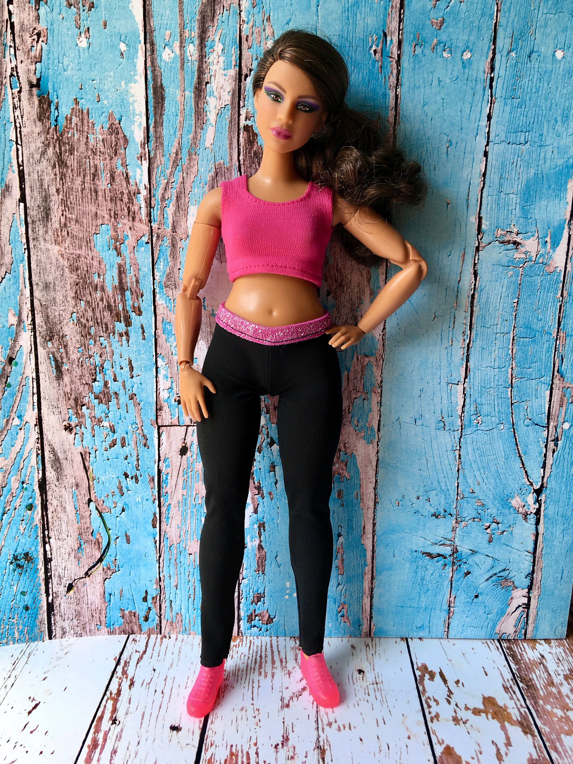 BQ-EDGE – Glitter Waistband Leggings for 11" 1/6 Scale Curvy Fashion Dolls