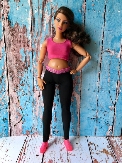BQ-EDGE – Glitter Waistband Leggings for 11" 1/6 Scale Curvy Fashion Dolls