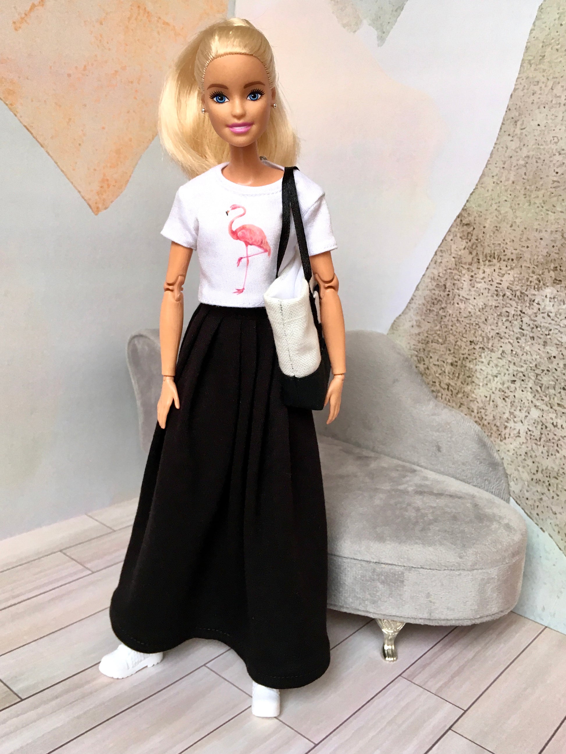 BQ‑ELIYA – Flowy Pleated Long Skirt for 11.5" 1/6 Scale Fashion Dolls - www.bouutique.com