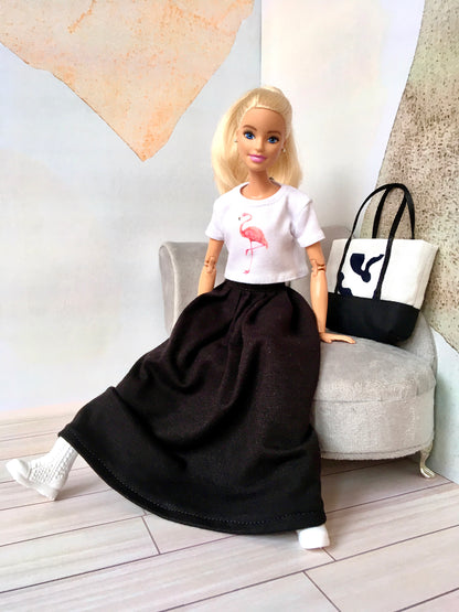 BQ‑ELIYA – Flowy Pleated Long Skirt for 11.5" 1/6 Scale Fashion Dolls - www.bouutique.com