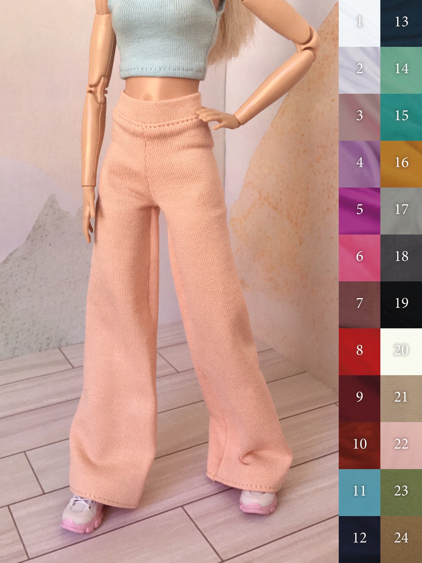 BQ-ELYN – Casual Flared Sweatpants for 11.5" 1/6 Scale Fashion Dolls