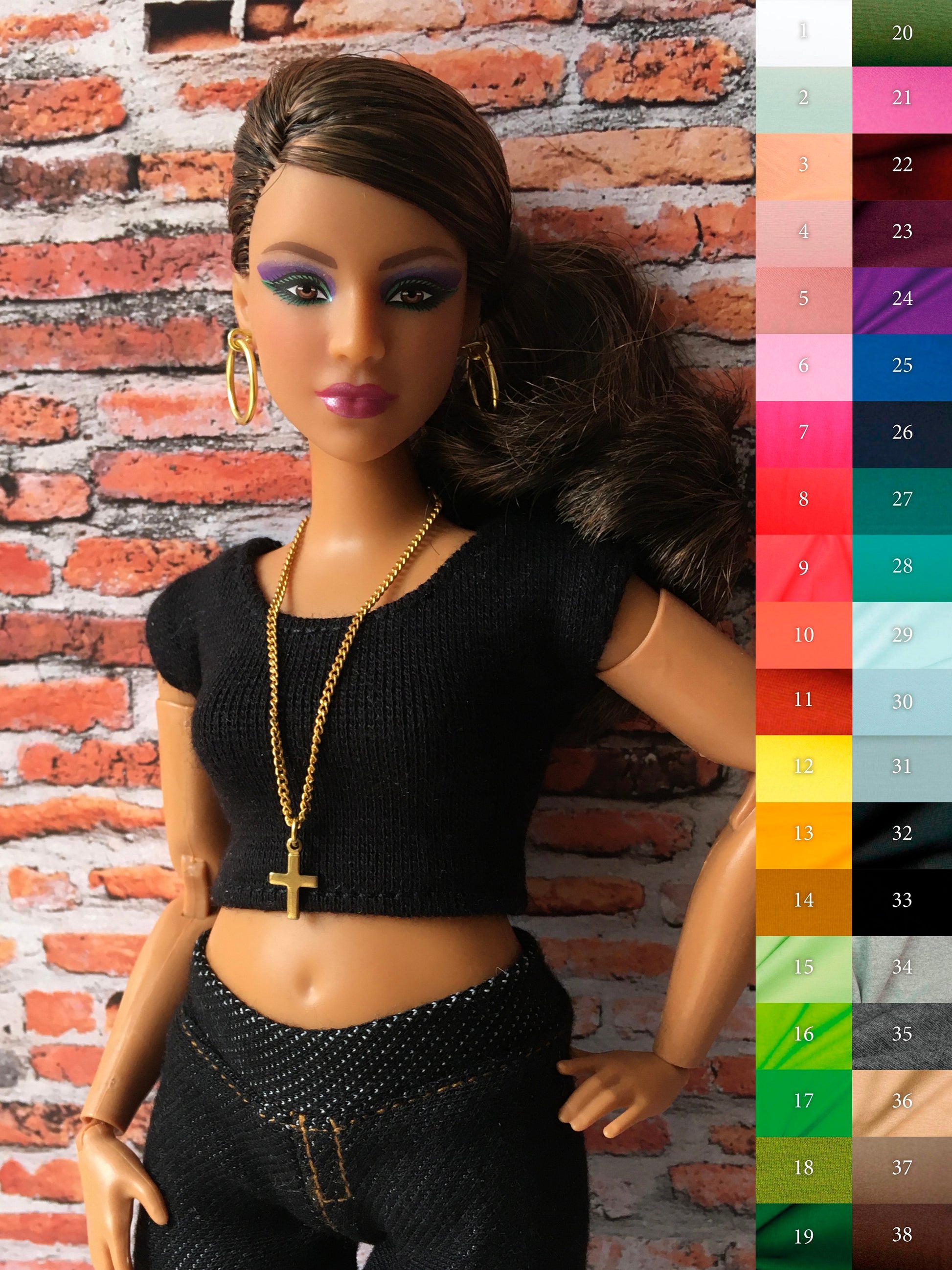 BQ-ESSENTIAL – Crop T-Shirt for 11" 1/6 Scale Curvy Fashion Dolls