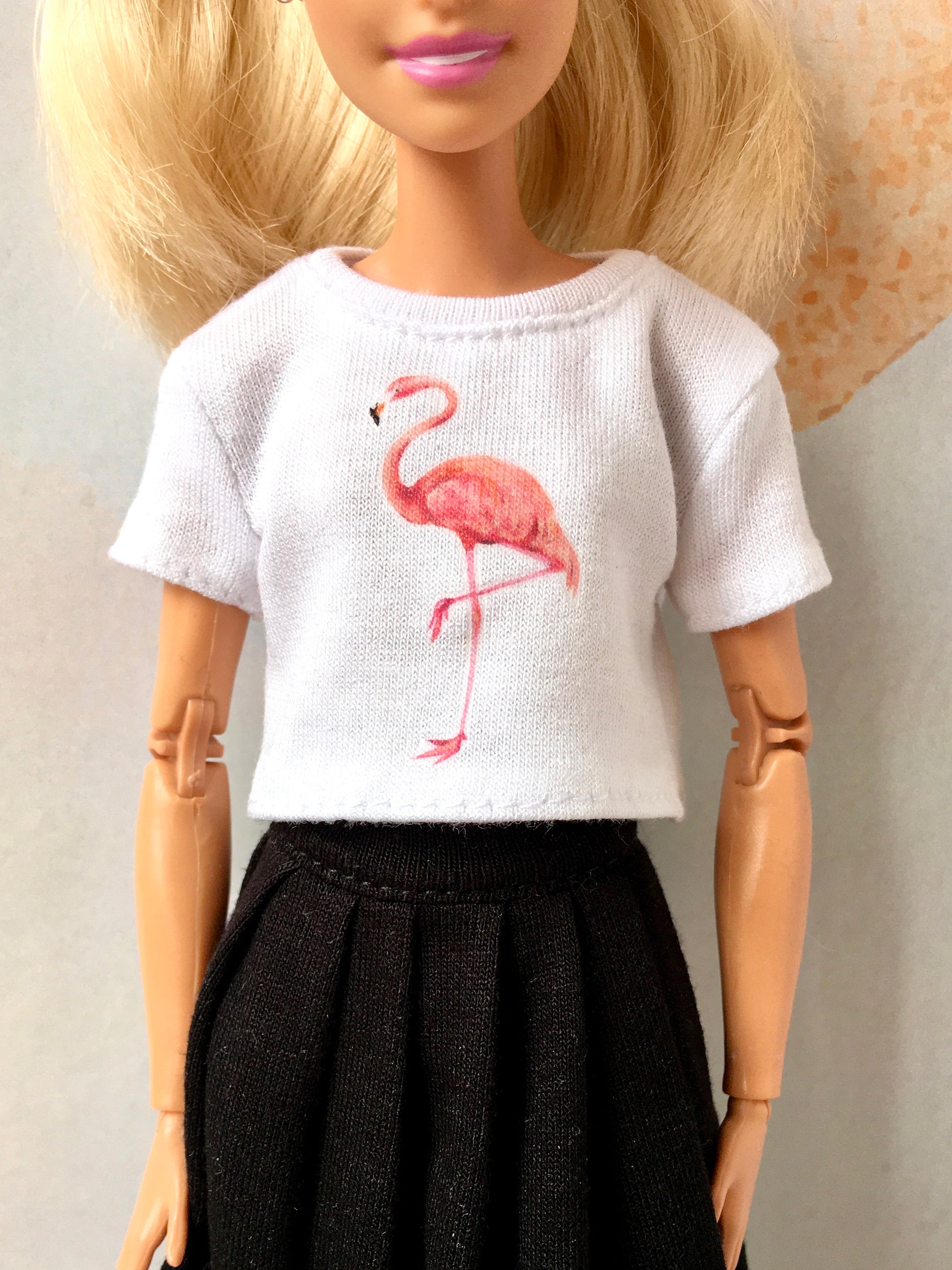 BQ-FLAMI – Baggy Print Thin Crop T-shirt for 11.5" 1/6 Scale Fashion Dolls - www.bouutique.com