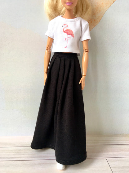 BQ-FLAMI – Baggy Print Thin Crop T-shirt for 11.5" 1/6 Scale Fashion Dolls - www.bouutique.com