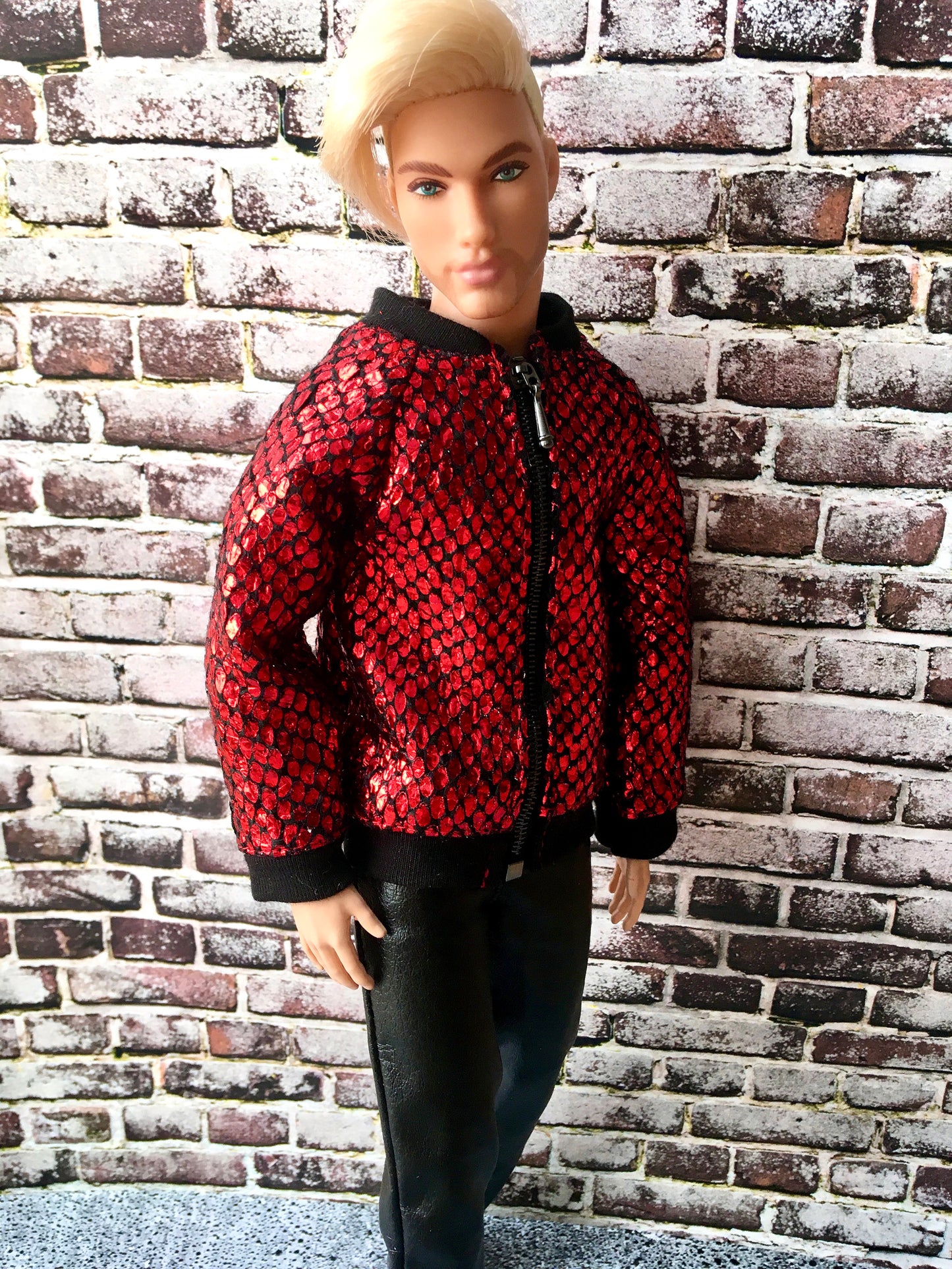 BQ-FLARE – Sequin Bomber Jacket for 12" 1/6 Scale Ken Dolls