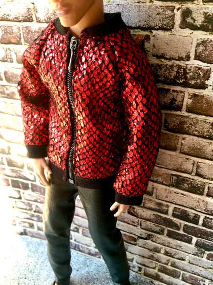 BQ-FLARE – Sequin Bomber Jacket for 12" 1/6 Scale Ken Dolls