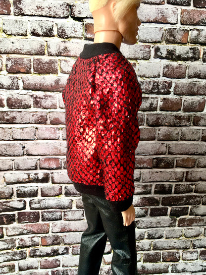 BQ-FLARE – Sequin Bomber Jacket for 12" 1/6 Scale Ken Dolls