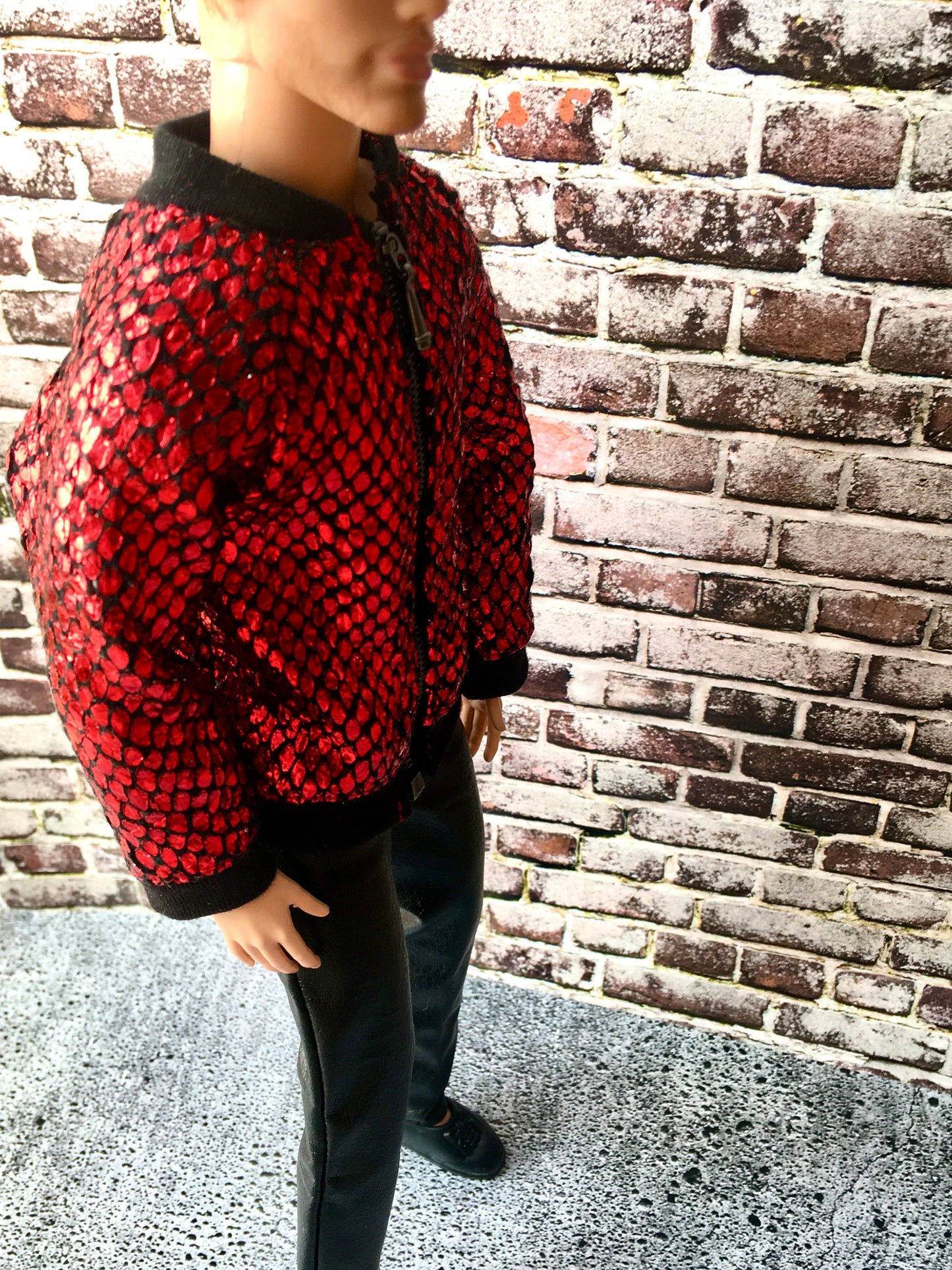 BQ-FLARE – Sequin Bomber Jacket for 12" 1/6 Scale Ken Dolls