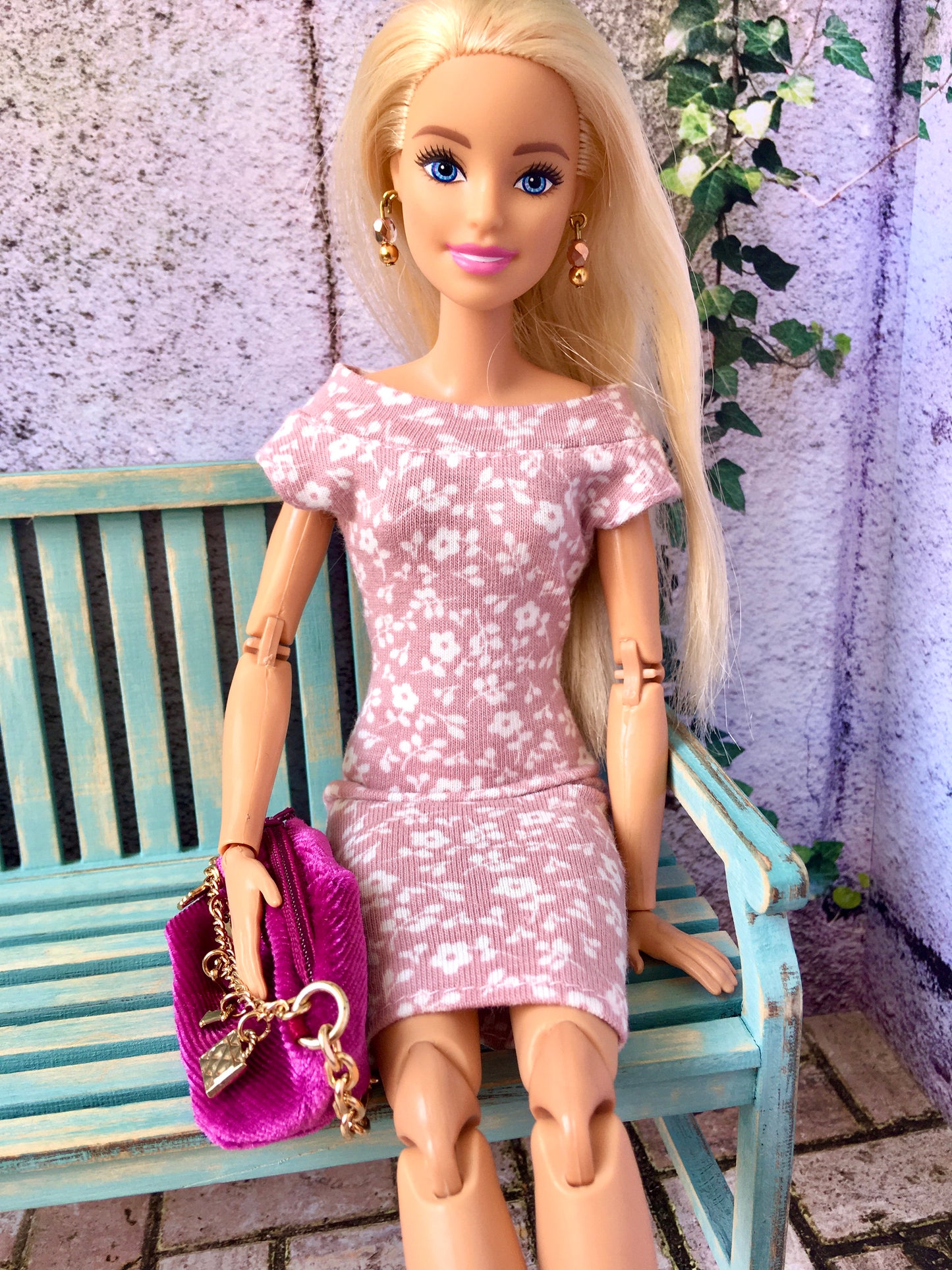 BQ-FLOWER – Floral Midi Off-Shoulder Dress for 11.5" 1/6 Scale Fashion Dolls - www.bouutique.com