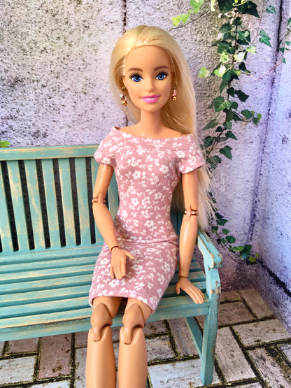 BQ-FLOWER – Floral Midi Off-Shoulder Dress for 11.5" 1/6 Scale Fashion Dolls - www.bouutique.com