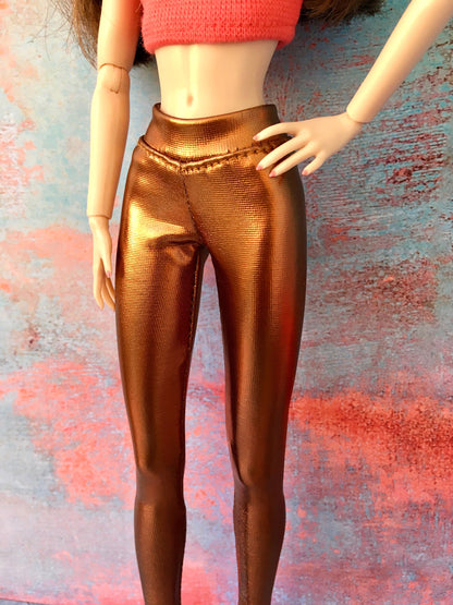 BQ-GLIMMER – Bronze Metallic Leggings for 12" 1/6 Scale Fashion Dolls - www.bouutique.com
