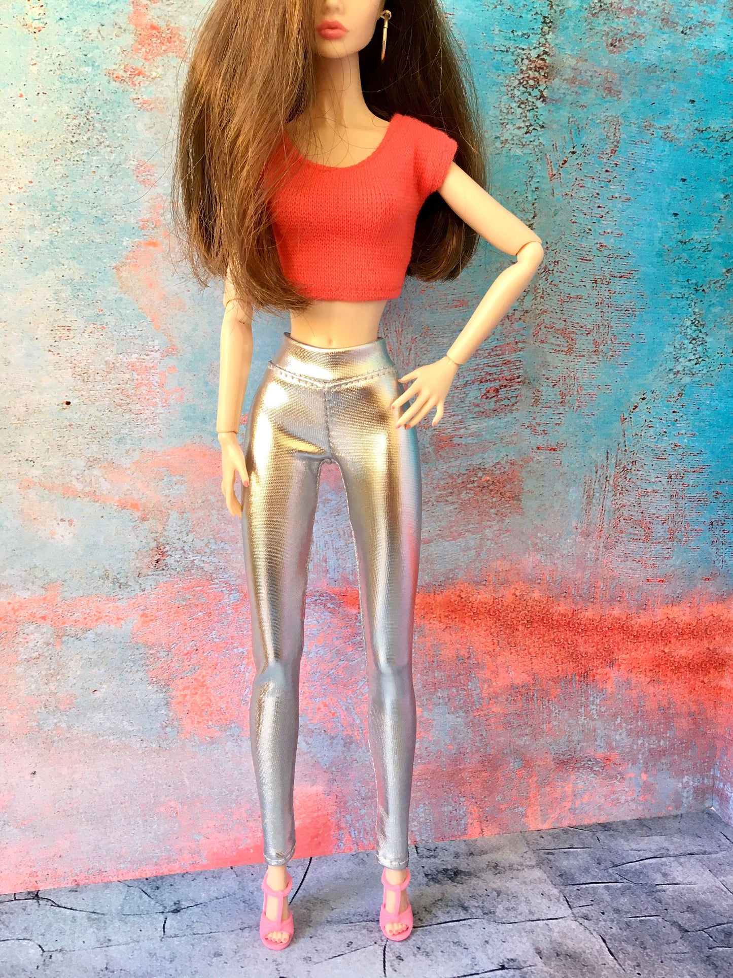 BQ-GLIMMER – Silver Metallic Leggings for 12" 1/6 Scale Fashion Dolls - www.bouutique.com