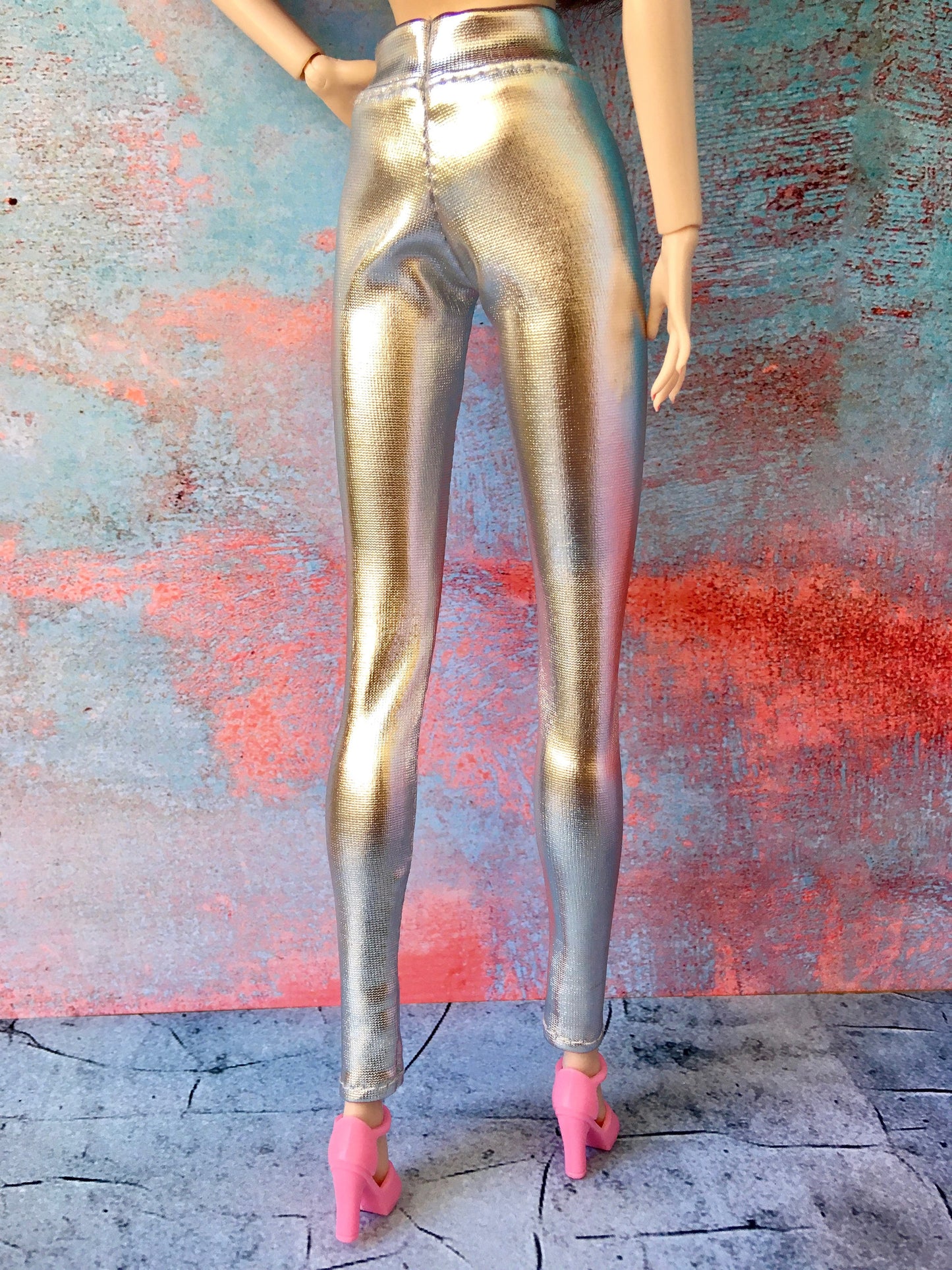 BQ-GLIMMER – Silver Metallic Leggings for 12" 1/6 Scale Fashion Dolls - www.bouutique.com