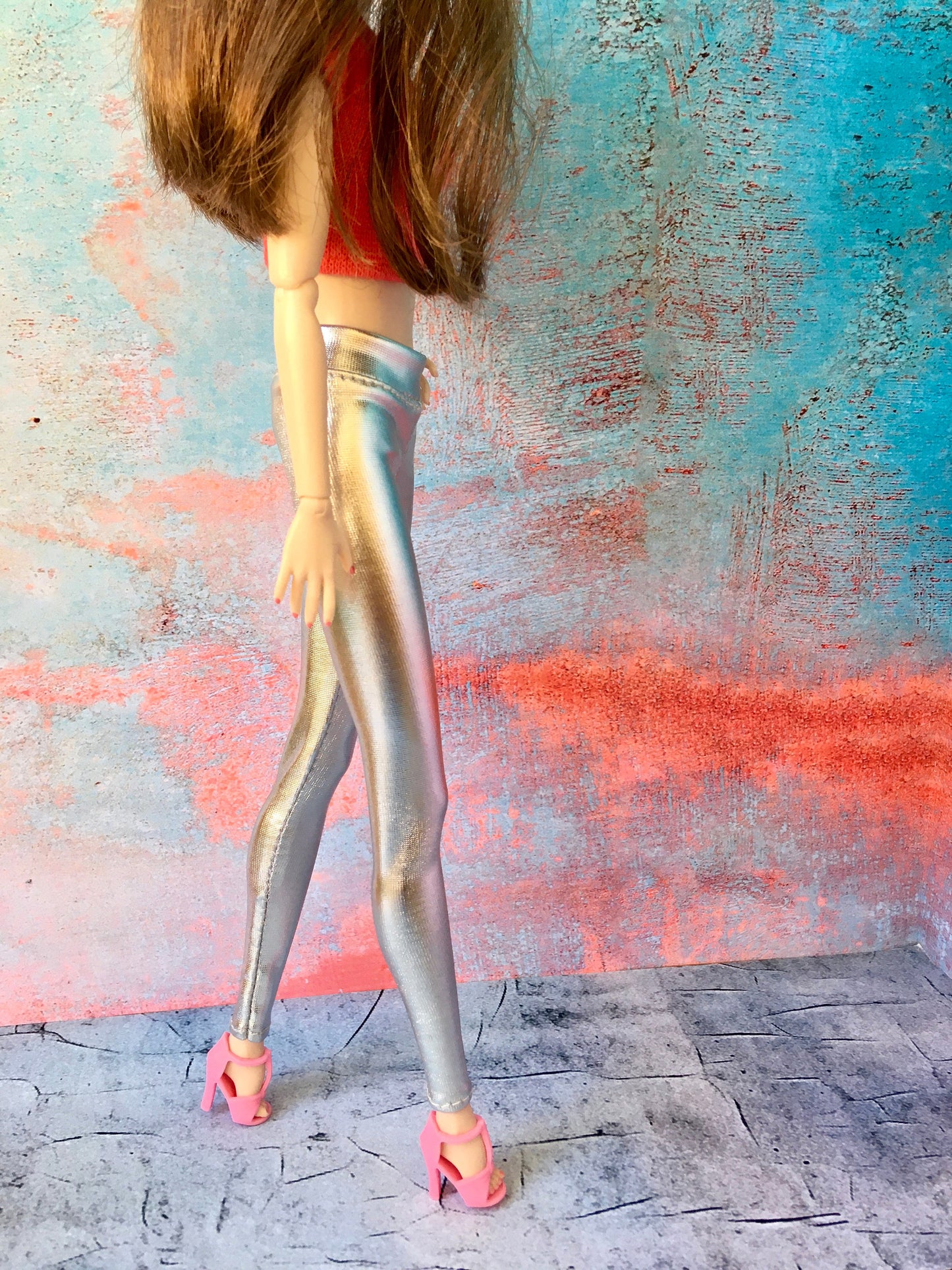 BQ-GLIMMER – Silver Metallic Leggings for 12" 1/6 Scale Fashion Dolls - www.bouutique.com