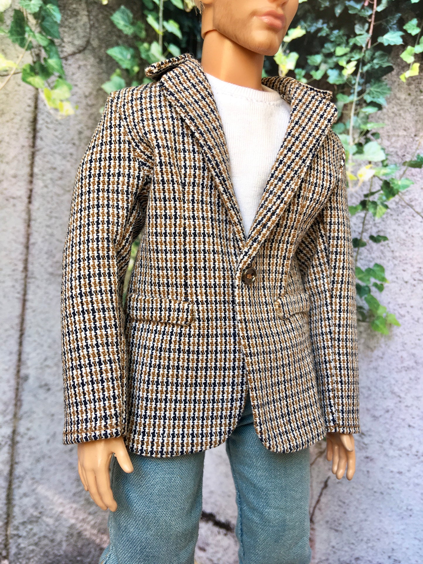 BQ-HARLOW – Checkered Cotton Blazer for 12" 1/6 Scale Ken Dolls - www.bouutique.com