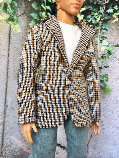 BQ-HARLOW – Checkered Cotton Blazer for 12" 1/6 Scale Ken Dolls - www.bouutique.com