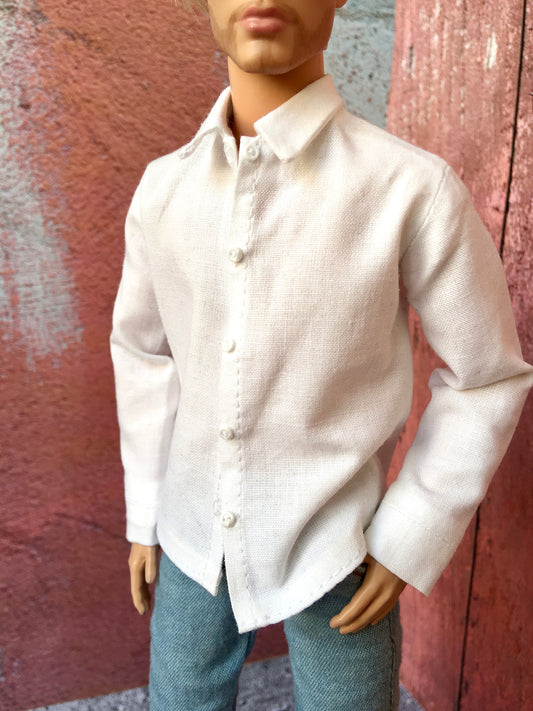 BQ-ICONIQ – Classic White Dress Shirt for 12" 1/6 Scale Ken Dolls - www.bouutique.com