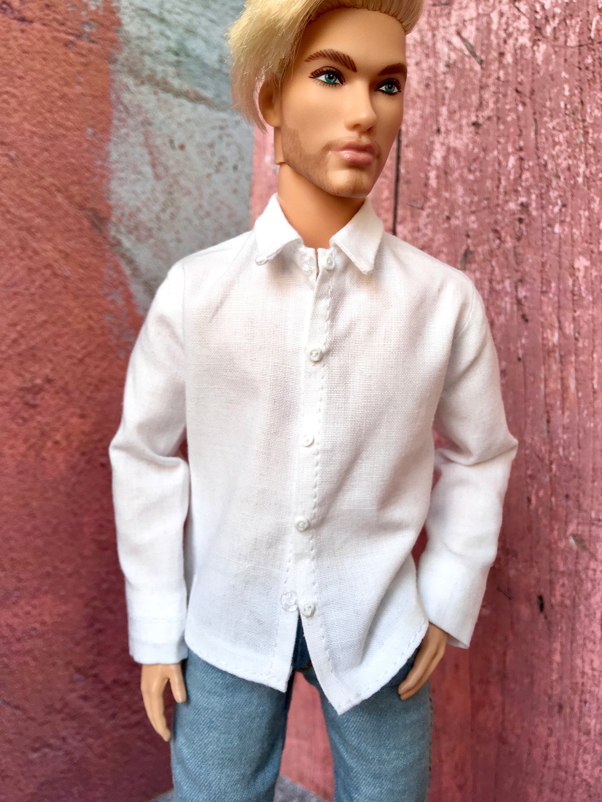 BQ-ICONIQ – Classic White Dress Shirt for 12" 1/6 Scale Ken Dolls - www.bouutique.com