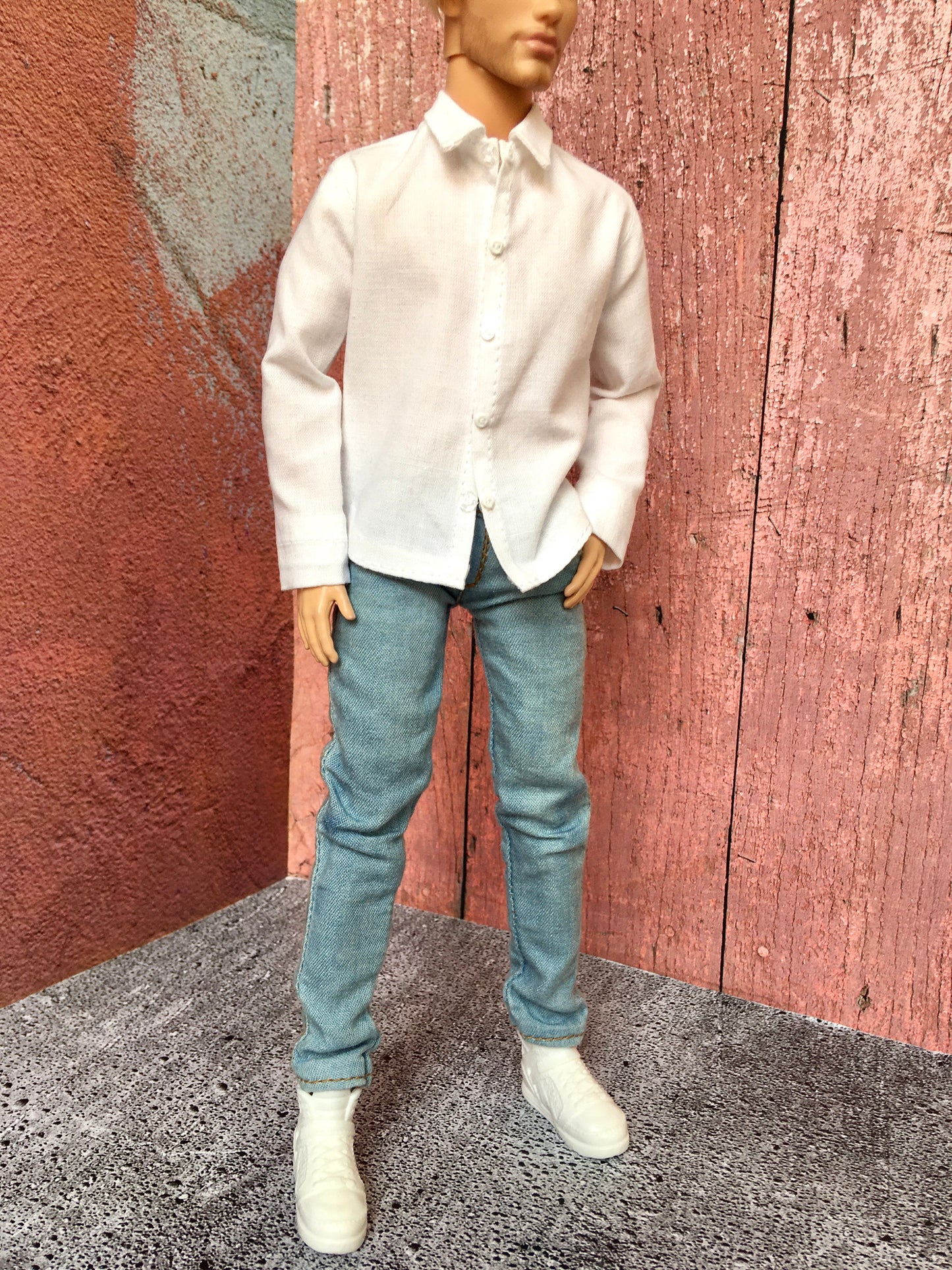 BQ-ICONIQ – Classic White Dress Shirt for 12" 1/6 Scale Ken Dolls - www.bouutique.com