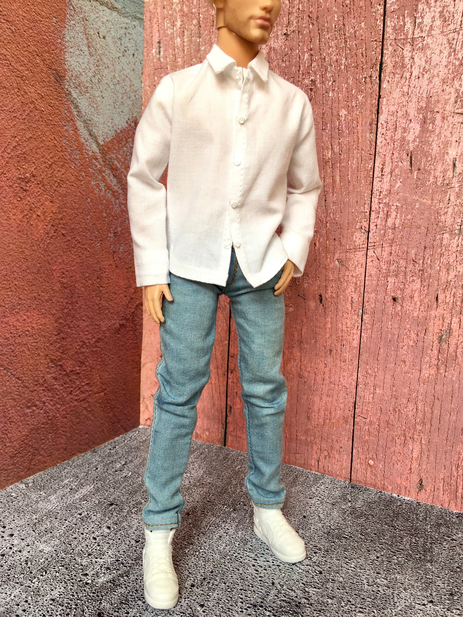 BQ-ICONIQ – Classic White Dress Shirt for 12" 1/6 Scale Ken Dolls - www.bouutique.com