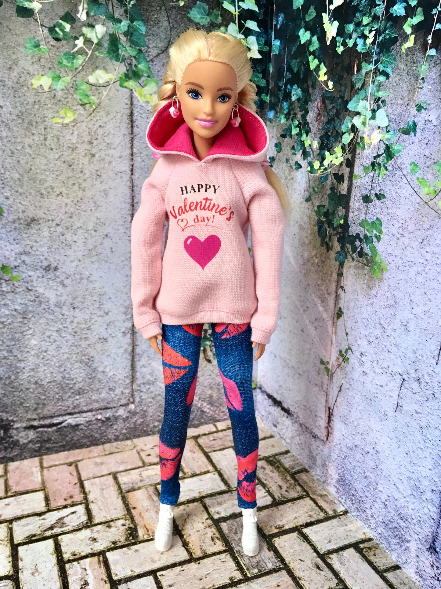 BQ-KISS – Lip Print Stretch Leggings for 11.5" 1/6 Scale Fashion Dolls