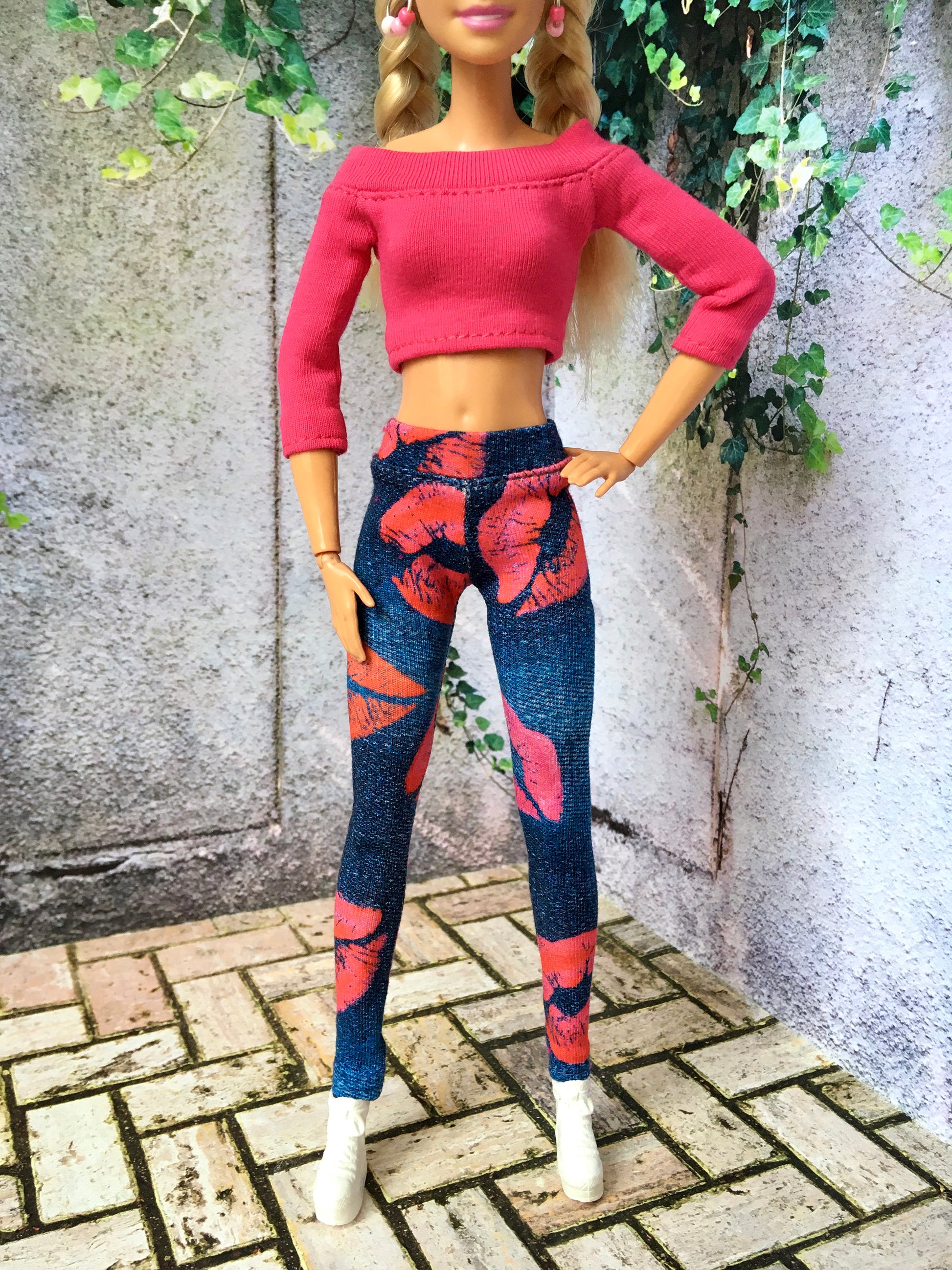 BQ-KISS – Lip Print Stretch Leggings for 11.5" 1/6 Scale Fashion Dolls