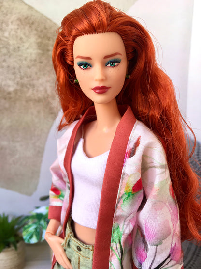 BQ-KYARA – Floral Kimono Jacket for 11.5" 1/6 Scale Fashion Dolls