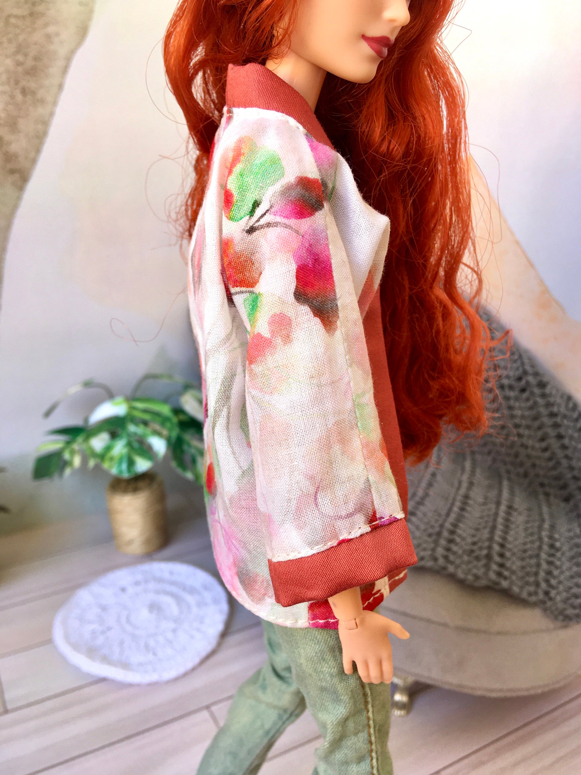 BQ-KYARA – Floral Kimono Jacket for 11.5" 1/6 Scale Fashion Dolls