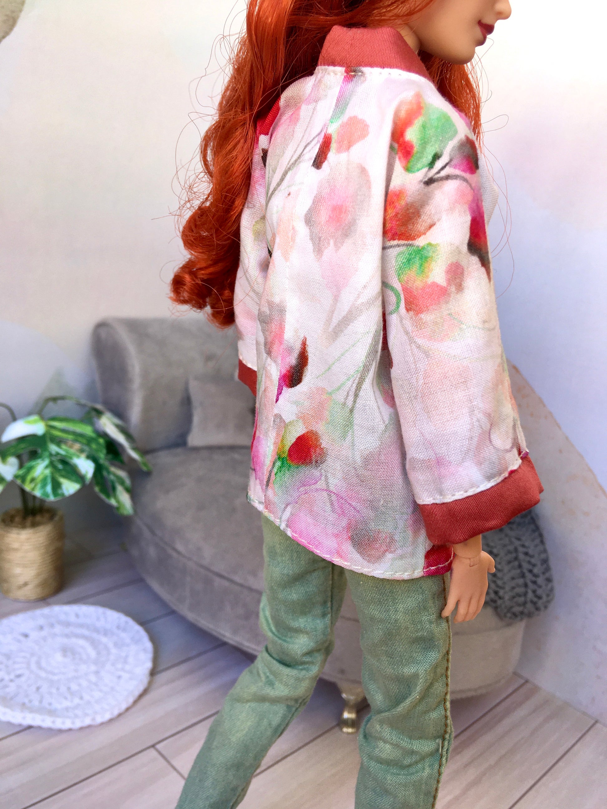 BQ-KYARA – Floral Kimono Jacket for 11.5" 1/6 Scale Fashion Dolls
