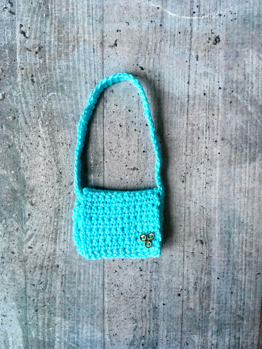 BQ-LENA – Turquoise Crochet Crossbody Bag for 11.5" 1/6 Scale Fashion Dolls