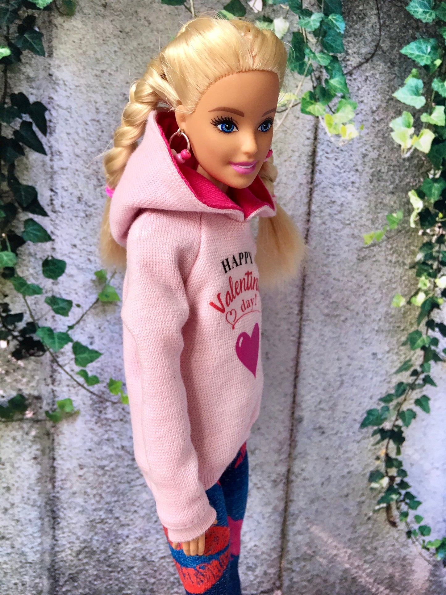 BQ-LOVE – Heart Print Hoodie for 11.5" 1/6 Scale Fashion Dolls