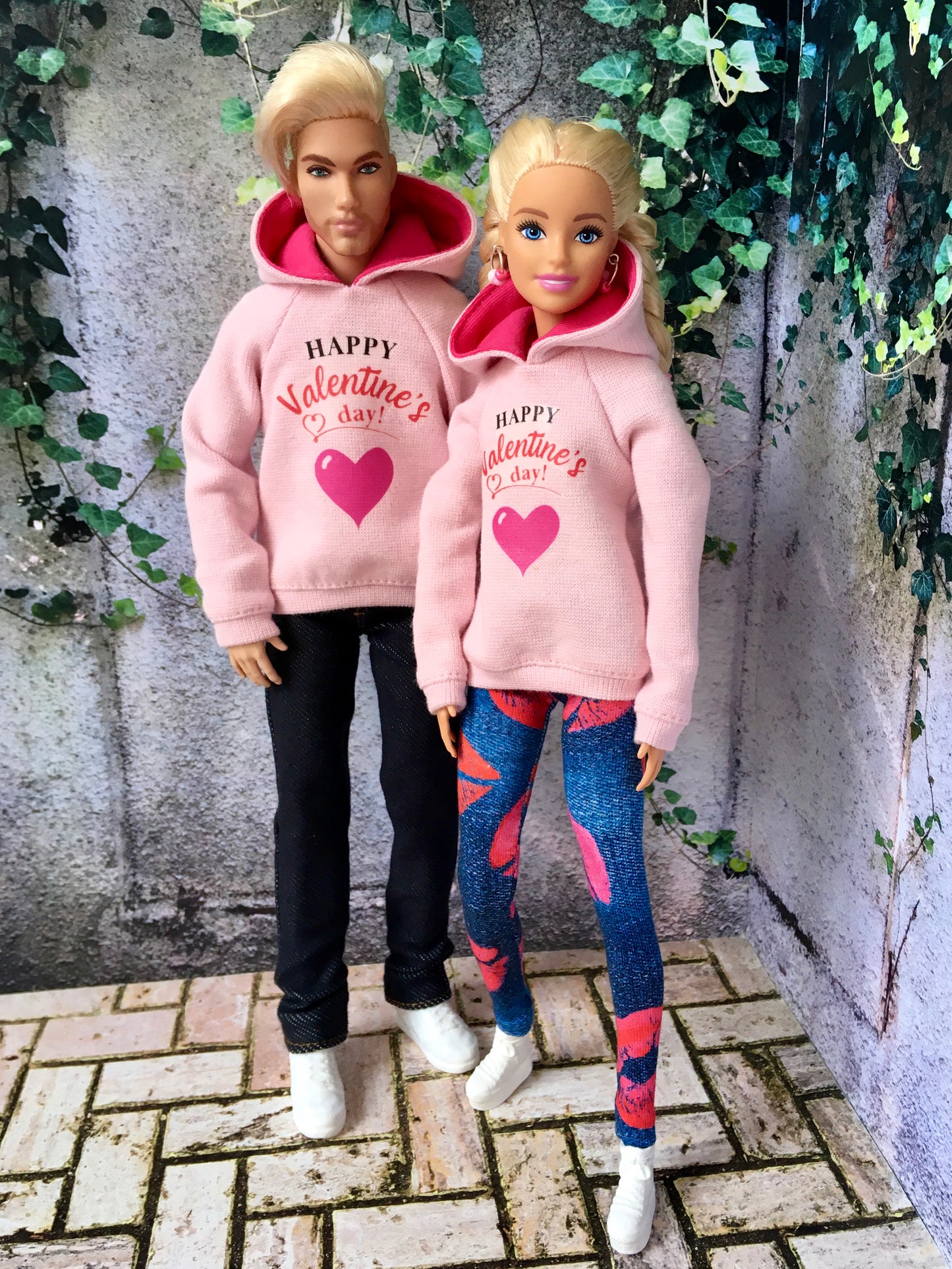 BQ-LOVE – Heart Print Hoodie for 11.5" 1/6 Scale Fashion Dolls