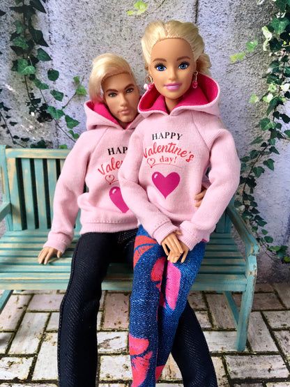 BQ-LOVE – Heart Print Hoodie for 11.5" 1/6 Scale Fashion Dolls
