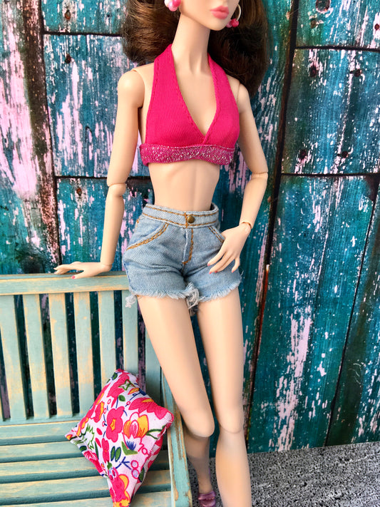 BQ-LUNE – Washed Denim Shorts for 12" 1/6 Scale Fashion Dolls - www.bouutique.com